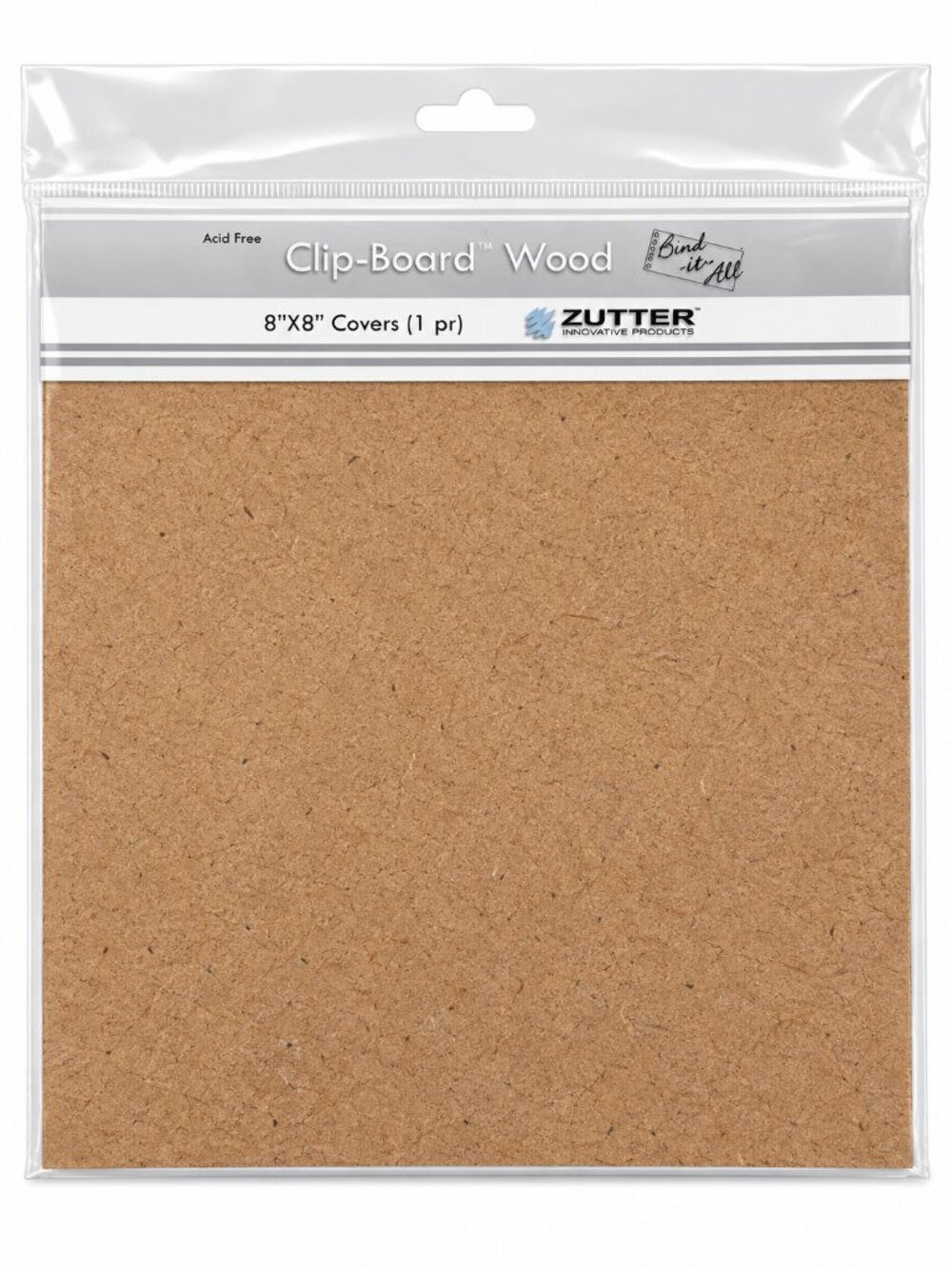 Zutter Bind-It-All Clip-Board Wood Covers 8x8 Scrapbook Bookbinding Pair